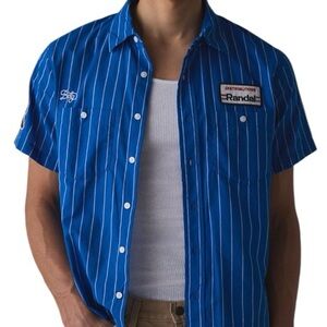 NWT Urban Outfitters BDG Garage Mechanic Shirt Blue Men’s L Stripe Retro Casual